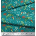 thumbnail image 3 of Soimoi Rayon Fabric Leaves,Berries & Triangle Geometric Decor Fabric Printed Yard 42 Inch Wide, 3 of 3
