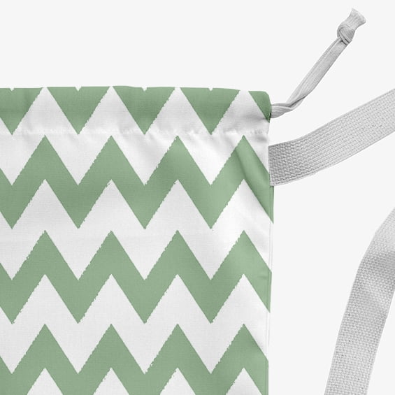 Simply Daisy Chevron Stripe 18 x 29 in Green Laundry Bag