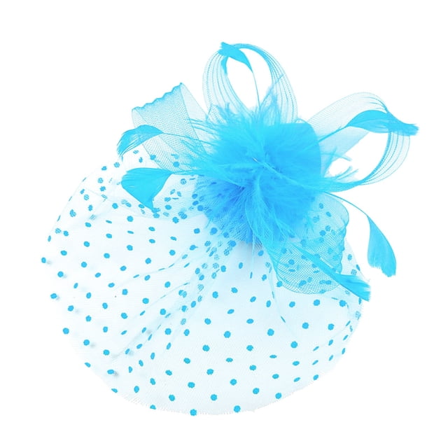 XASZHN Femmes Vintage à Pois Voile Plume Maille Accessoire Style Rétro BU2_002 Taille Unique