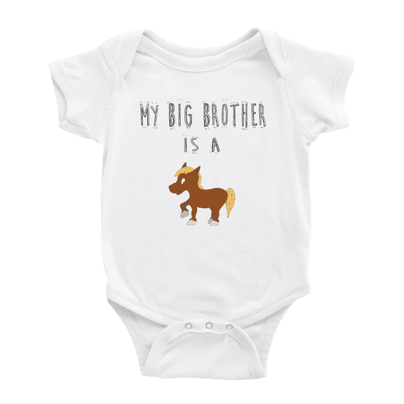 My Big Brother Is A Horse Funny Baby Bodysuit Boy Girl
