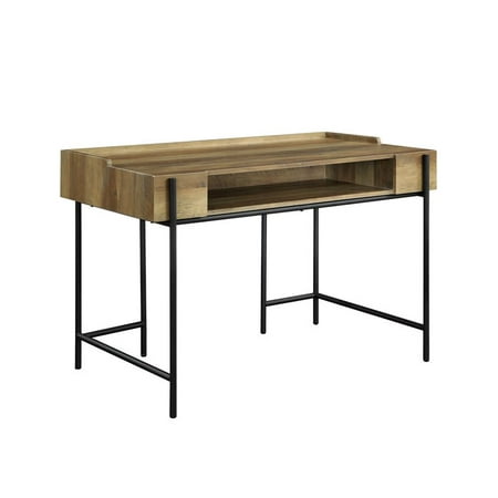 Furniture Of America Wilma Industrial Desk In Rustic Oak And Black