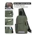 thumbnail image 5 of Deago Crossbody Sling Bag for Men Women Casual Shoulder Backpack Chest Bag for Hiking Travel with Reflective Strip (Green), 5 of 9