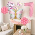 thumbnail image 4 of Set de globos de cumpleaños JKGOO Pink Butterfly para 7º cumpleaños, 4 of 6