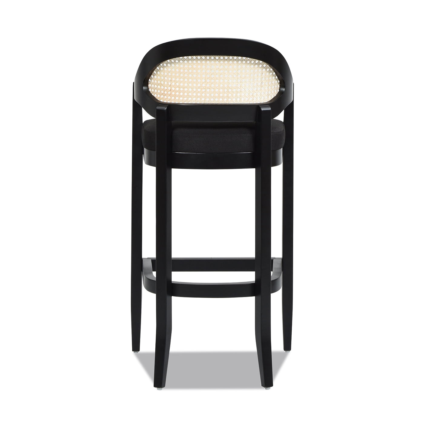 Americana Mid-Century Modern 30.5" Cane Back Bar Stool Jet Black