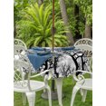 thumbnail image 4 of Outdoor Tablecloth with Umbrella Hole Zipper Modern Tree Branches Round Tablecloth 60" Waterproof Outside Table Cloth Contemporary Gray Botanical Patio Table Cover Tablecloths for Picnic Party, 4 of 8
