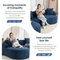 thumbnail image 4 of HUTWIFE 100" Modern Luxury Plush Chenille Sofa With 4 Throw Pillows For Living Room Bedroom Apartment, navy blue, 4 of 9