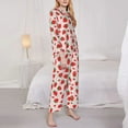 thumbnail image 3 of Fuzoiu Strawberries Print Women's Long-Sleeved Pajama,Lounge Button Down Nightwear,Womens Notch Collar Pajama Set-XX-Large, 3 of 7