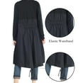 thumbnail image 4 of Lavnis Women's Long Sleeve Dress Smocked Empire Waist A-Line Casual Flowy Tunic Shirt Dresses With Pockets Black L, 4 of 5