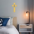 thumbnail image 4 of TABLZONE Yellow Wood Craft Wall Cross with Intricate Design for Peaceful Home Display, 4 of 7