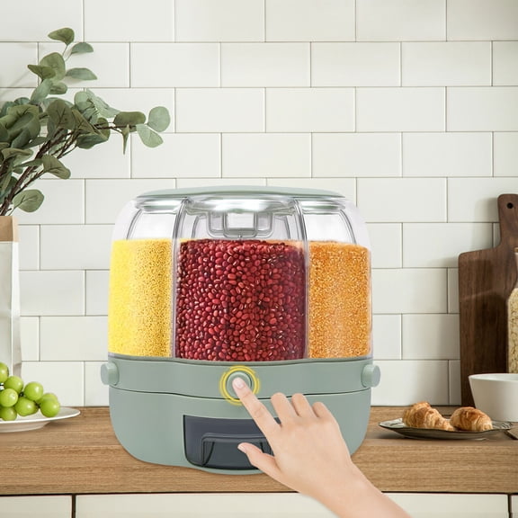 Cereal Dispenser 6 Barns 360 Rotatable Dry Food Storage Rice Container 8kg Kitchen Storage Container