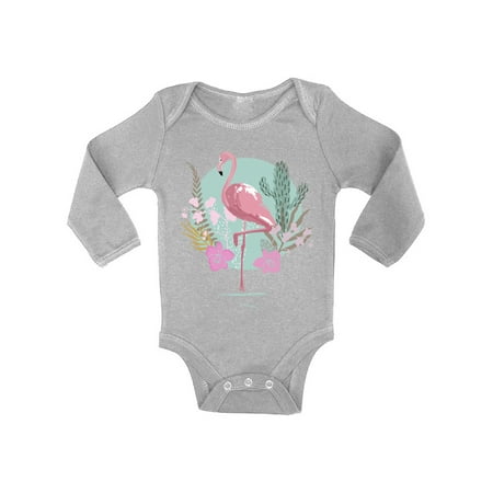 

Awkward Styles Pink Floral Flamingo Baby Bodysuit Long Sleeve Pink Flamingo Romper for Boys Summer One Piece for Girls Pink Flamingo Romper for Children Flamingo Gifts for Little One Summer Clothing