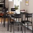 thumbnail image 2 of Kitchen Table and Chairs for 4, 5Pcs Dining Table Set for 4,Modern Dining Room Table Set, Dinner Table Set for 4, Rectangular Dinette Set Furniture for Small Space, Apartment,Home,Office,Black, 2 of 7