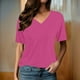 thumbnail image 2 of Camiseta de mujer con estampado de letras y cuello en V - Manga larga, corte holgado, mezcla de poliéster y spandex - Top informal para el día a día, las vacaciones y Navidad, 2 of 5