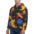 thumbnail image 3 of Bingfone Dinosaurs In Space Men'S Drawstring Hoodie Long Sleeve Pocket Sweatshirts-X-Large, 3 of 9