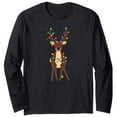 thumbnail image 5 of Qulqfy Christmas Shirts for Women Xmas Crew Neck Black Reindeer Plus Size Lace Long Sleeve Shirts Christmas Vacation Shirt for Women, 5 of 6