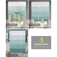 thumbnail image 3 of Stripes Gradient Teal Window Curtains Tie Up Curtains for Kitchen Living Room Adjustable Rod Pocket Valances, 3 of 5