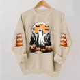 thumbnail image 2 of Jsaierl Halloween Sweatshirts Women Spooky Ghost Graphic Pullovers Fall Work Crewneck Long Sleeve Sweater Tops Halloween Party Supplies, Sizes S-2XL, 2 of 6