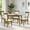 Medium Brown (Beige Fabric), variant on Dining Table Set for 4, Classic Style Solid Wood Ronda Chairs w Extendable Rectangular Table, Kitchen Room Set, White Color w Gray Fabric