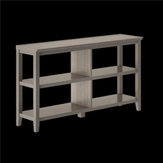 NewRidge Home Goods 5000-166 2-Tier Low Wooden Bookcase, Washed Grey
