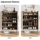 thumbnail image 5 of Qinaqin Rattan 5-Tier Shoe Gabinete con cm de Profundidadoors 2 Ajustable Shelves y Alturaeavy- Profundidaduty Metálico Legs Farmhouse Entryway Organizador Oak, 5 of 7