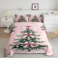 thumbnail image 1 of Ensemble de Literie Sapin de Noël Vert & Ensemble de Couette Nœud Rose, Ensemble de Literie Ornements Sapin de Noël Complet, Insert de Couette de Noël Décorations de Noël Roses Intérieures, 1 of 5