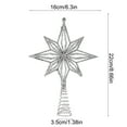 thumbnail image 3 of CuiLiyq Christmas Tree Top Star, Silver Christmas Stars for Xmas Tree Topper Ornaments, Glittered Hollow 8 Point Star Treetop Decorations Home Holiday Party Decoration, 3 of 6