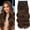 Caramel Brown, variant on 24 Inch Clip In Hair Extensions 4 count Long Wavy Black Hair Extensions Clip Ins Curly Synthetic Hairpieces For Women Thick Wavy Contains Protein Hairpieces Clip Hair Extension For Girls