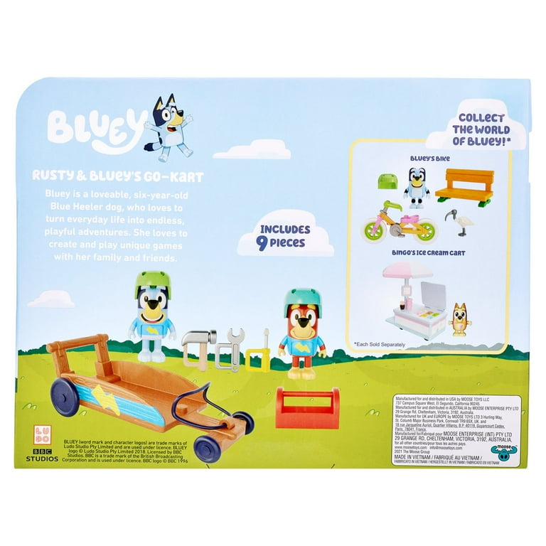 Bluey Rusty & Bluey's Go-Kart セット Amazon.com: Bluey Vehicle and Figures Pack, Rusty Go-Kart