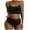 Black Bikini Clearance, variant on BSDJILFG Cute Bikinis for Women Seamless Ribbed Knit Bikini Top Soft Cup Padded Tank Bra High Waisted Underwear Bottom