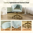 thumbnail image 3 of Ktaxon Flannel Accent Chair Multi-Use Makeup Desk Chair with 360 Swivel Adjustable Height for Bedroom Office Dorm Mint Green, 3 of 7
