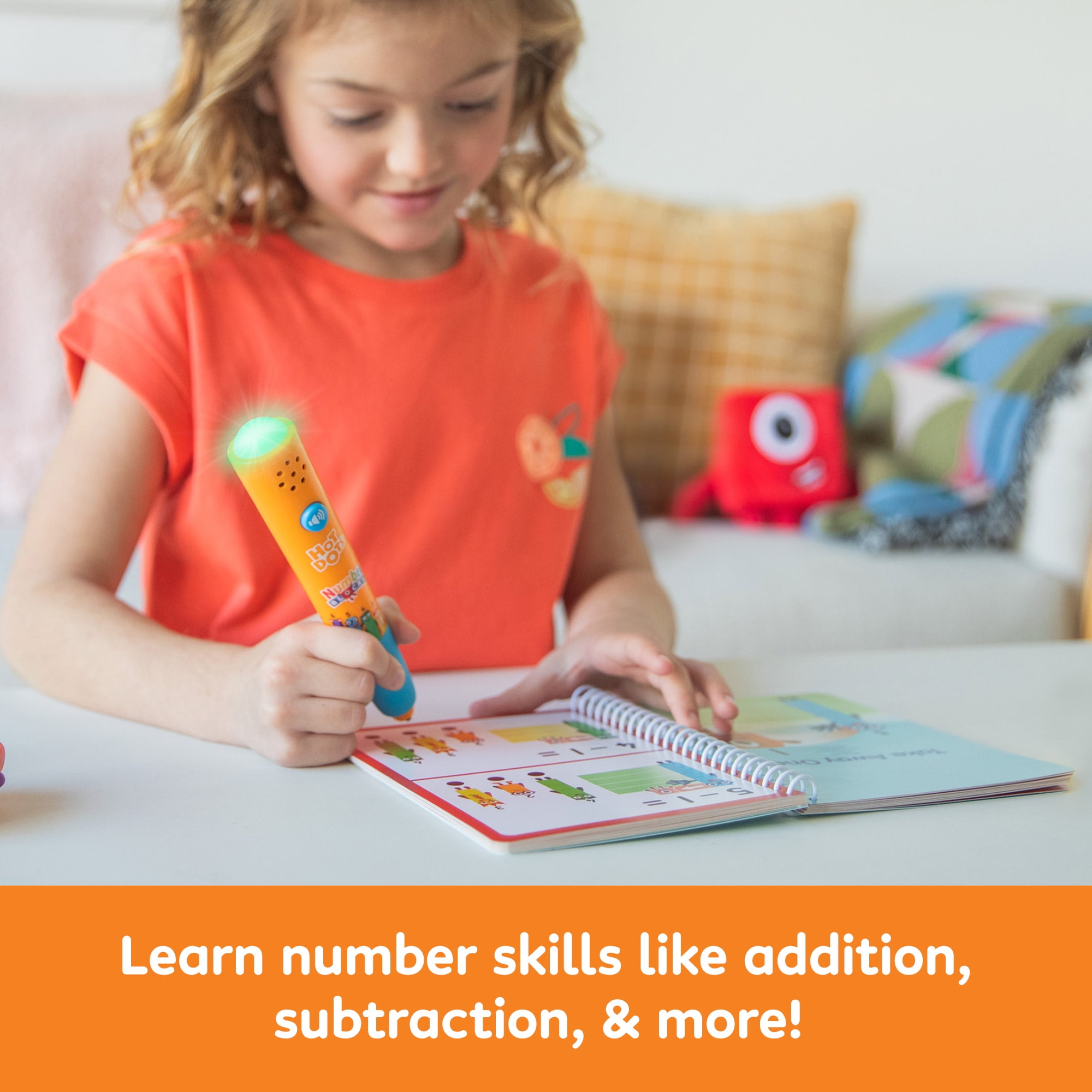 Educational Insights Hot Dots Numberblocks Workbook & Pen Numbers 1-10, 75+ Activities, Ages 4+