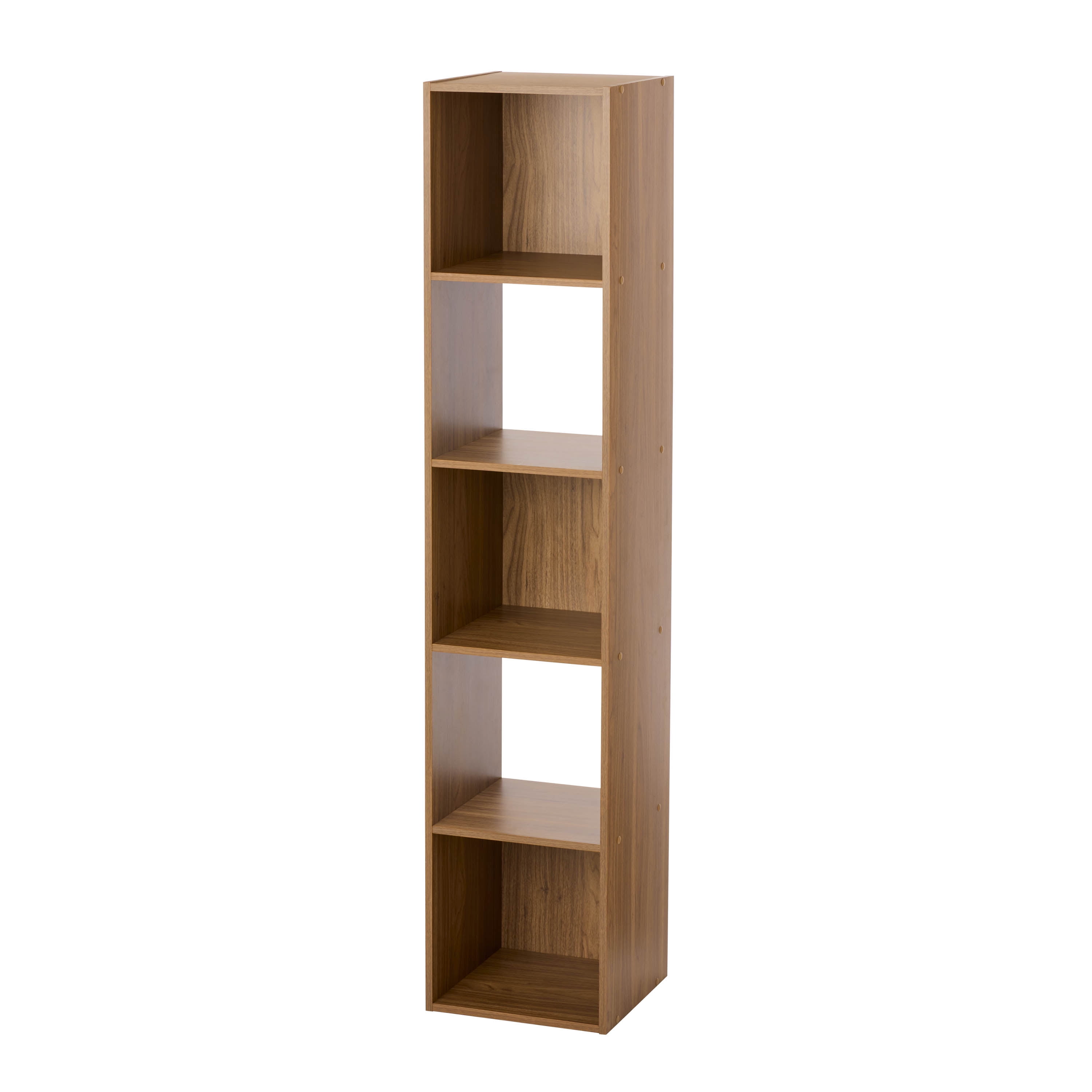 Mainstays 5 Cube Vertical Storage Organizer, Warm Walnut