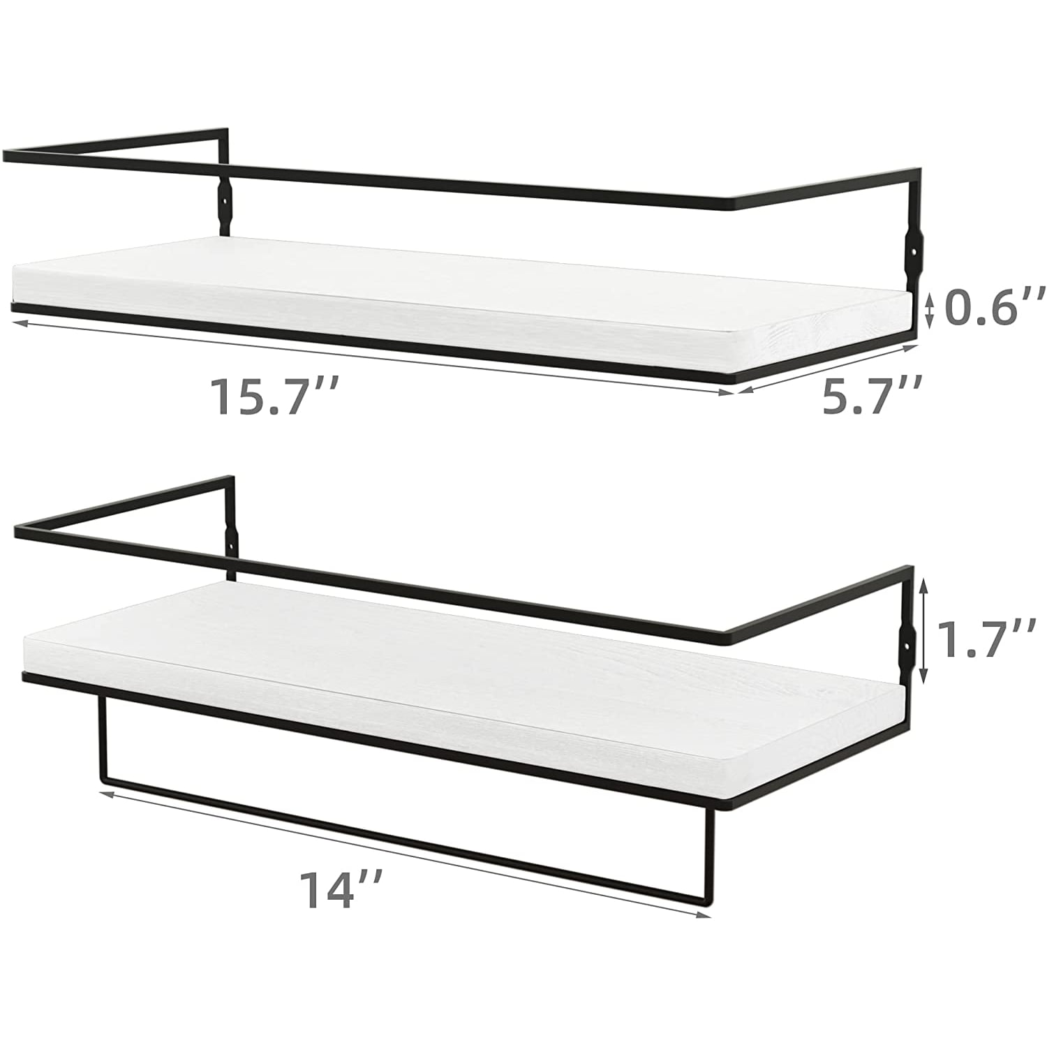 Buy OTBBA Mounted Floating Shelves for Bedroom Decor, Rustic Wood Wall