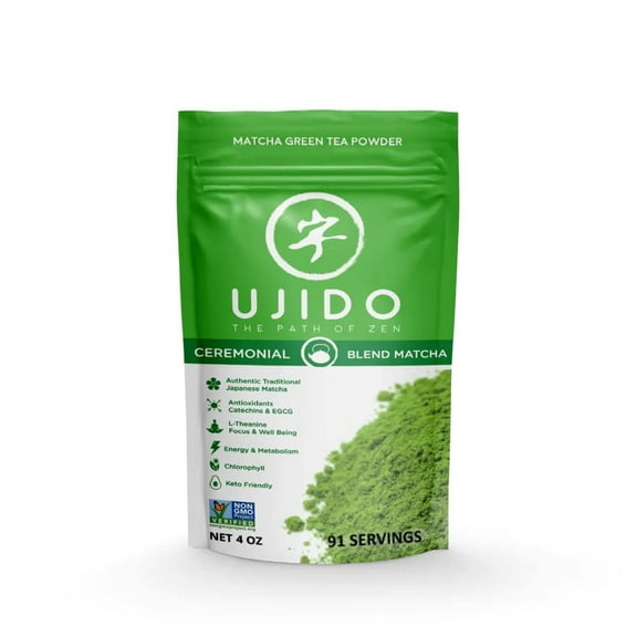 Ujido Organic Green Matcha Tea 4 Oz - Pack Of 8