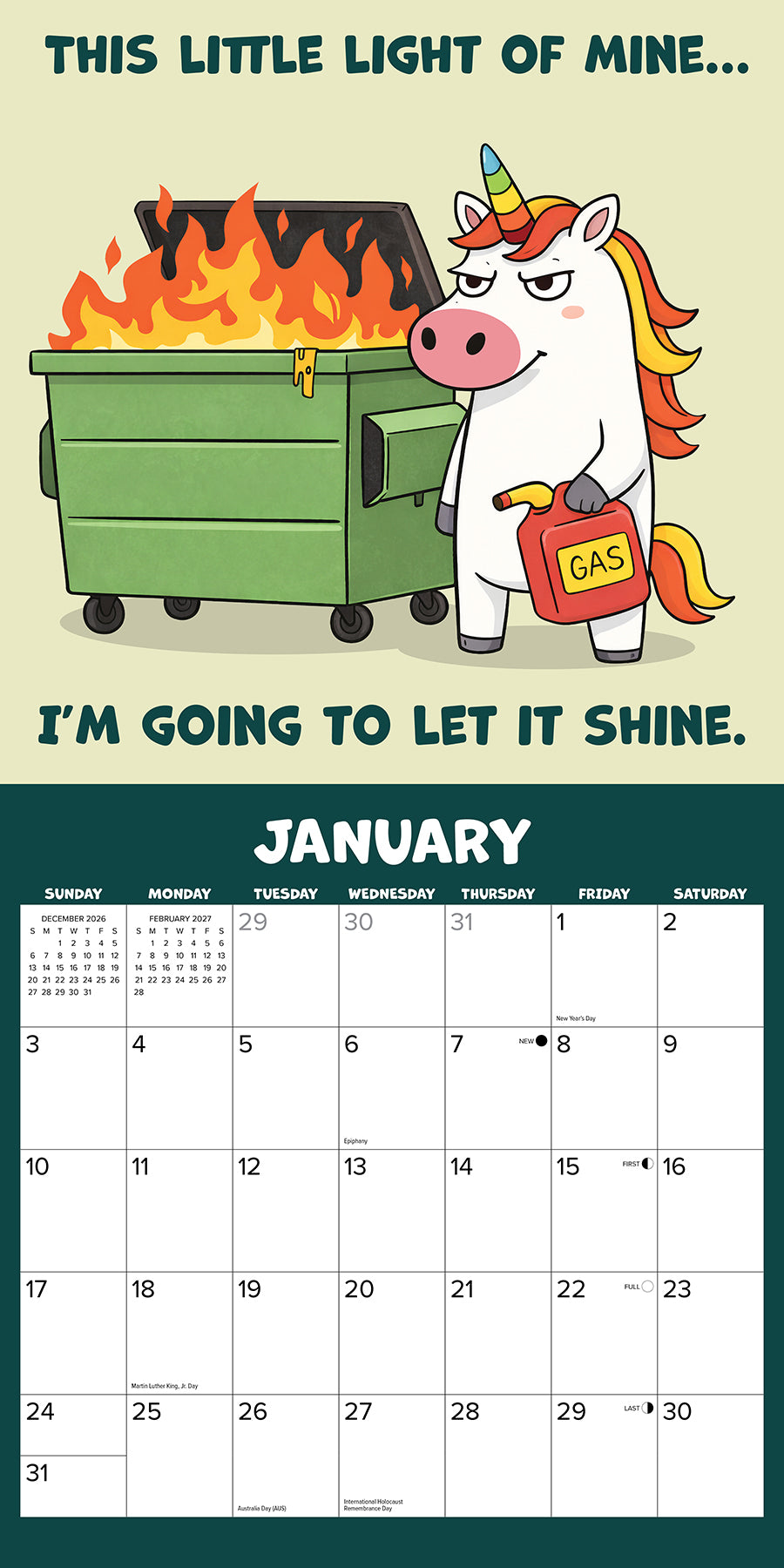 Willow Creek Press, Pissed-off Unicorns 2027 Wall Calendar