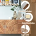 thumbnail image 3 of Uxcell Leather Drawer Pulls Leather Handle Center Cabinet Dresser Knobs with Screws for Dresser Cupboard Closet Doors Gray, 3 of 7