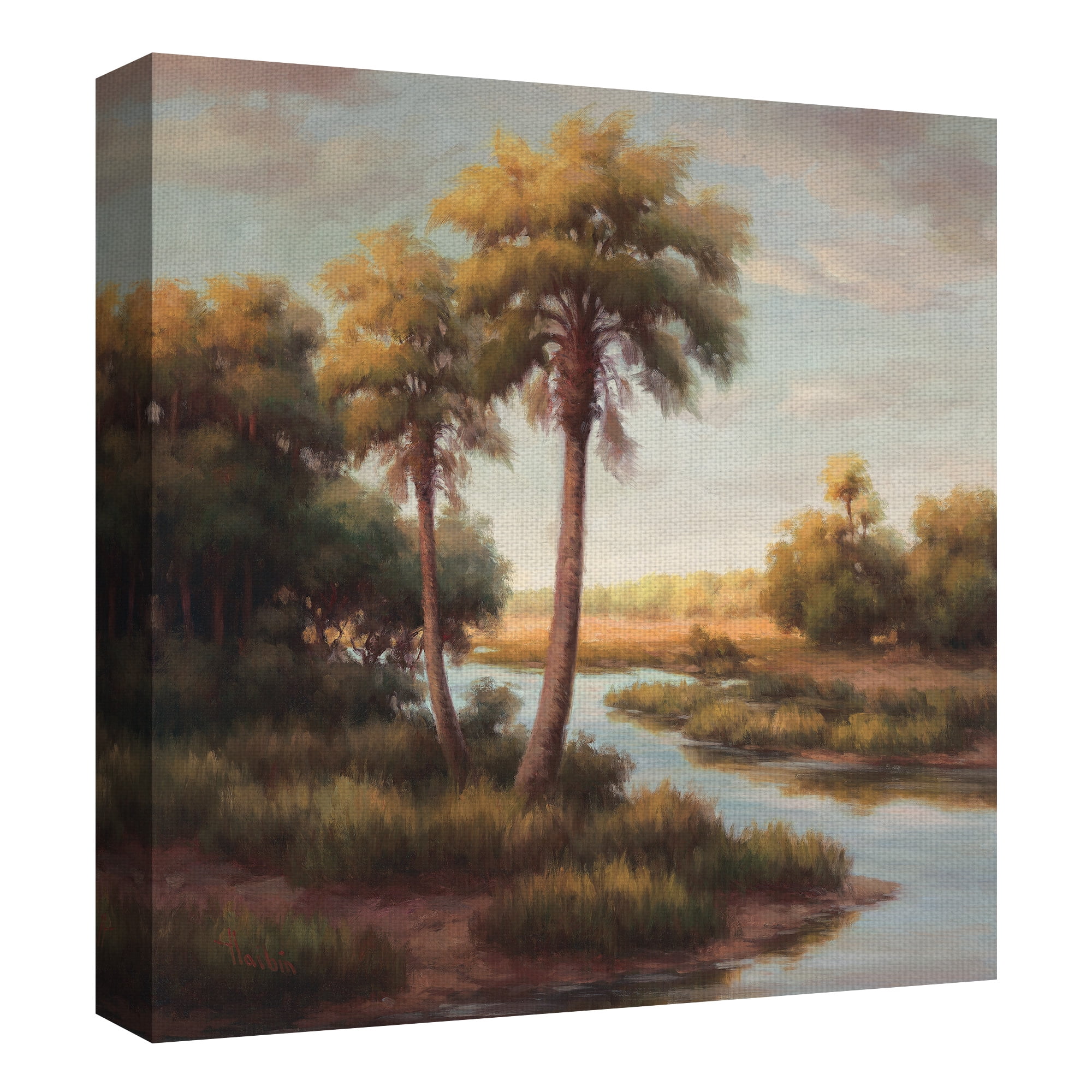 Masterpiece Art Gallery Palm Trees In the Tropics II by Haibin Canvas Art Print 24" x 24"