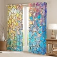 thumbnail image 2 of Erosebridal Iridescent Glass Mosaic Print Black Out Curtains For Boys Girls,Teens Gradient Colored Ice Glitter Print Curtains Pack of 2 (42x63 Each), 2 of 6