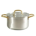 thumbnail image 2 of Oster Davinelle 12 Piece Stainless Steel Cookware Set in Silver with Gold Handle, 2 of 7