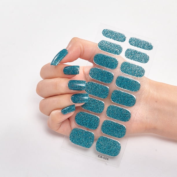 16 Small Nail Art Stickers Solid Color Glossy Nail Stickers
