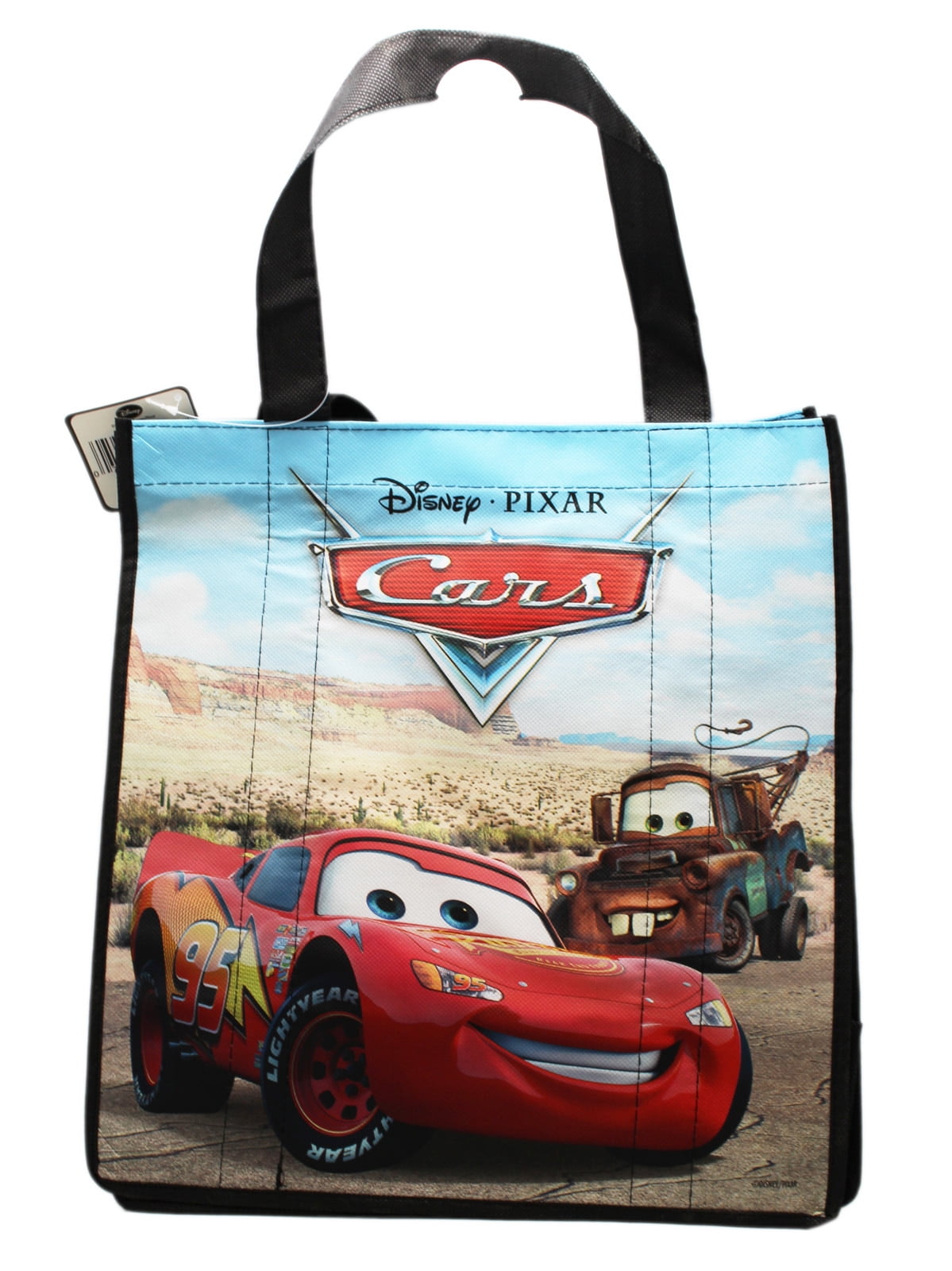 Blue Disney Cars Print Cotton Shopping bag Book bag tote bag 