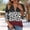 Black women 3/4 sleeve tops a3, variant on Women 3/4 Sleeve V Neck Zip Front Tops for Summer Casual Floral Beach Pullover Blouses Cute Trendy Loose Fit Comfy Print Shirts Vacation Outfits, Black 2XL