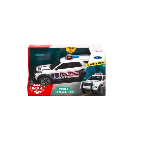Auto de Juguete DICKIE TOYS Ford Interceptor Policial 28 cm con Luz y Sonido