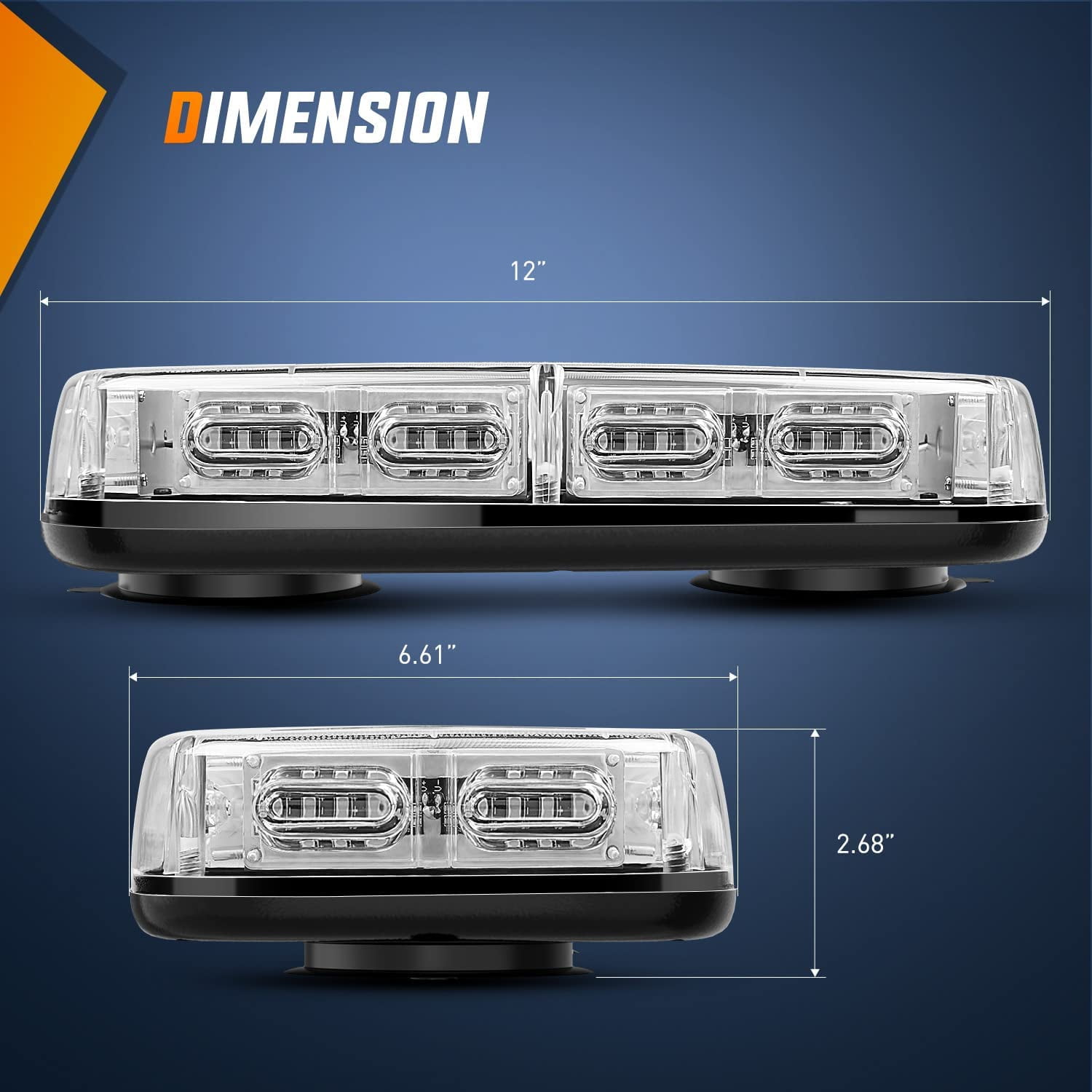 Nilight 12" Roof Top Strobe Lights 48Led Green Hazard Light Emergency Safety Warning Led Flashing Light Bar Magnetic Mount for 12V 24V Cars Trucks Tractors Snow Plows
