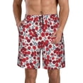 thumbnail image 2 of Uemuo Red Hawthorn Pattern Men's Swim Trunks Hawaiian Beach Bathing Suit Swimsuits Beach Quick-Dry Shorts with Pockets-X-Large, 2 of 9