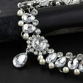 thumbnail image 4 of Bohemia Rhinestone Crystal Necklace Pearl Choker Wedding Jewelry Bridal Diamond Pendant for Women, 4 of 12