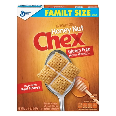 Cereal Dish - (2 Pack) Honey Nut Chex Family Size Breakfast Cereal, 20.3 oz Box