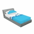 thumbnail image 3 of Ambesonne Blue Fitted Sheet & Pillow Sham Set, Dolphins on Waves Ocean, Queen, Blue Turquoise, 3 of 3