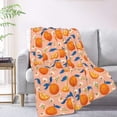 thumbnail image 2 of XMXT Throw Blanket, Juicy Orange Print Flannel Blanket for Bed Sofa, 50 x 70 inches, 2 of 9