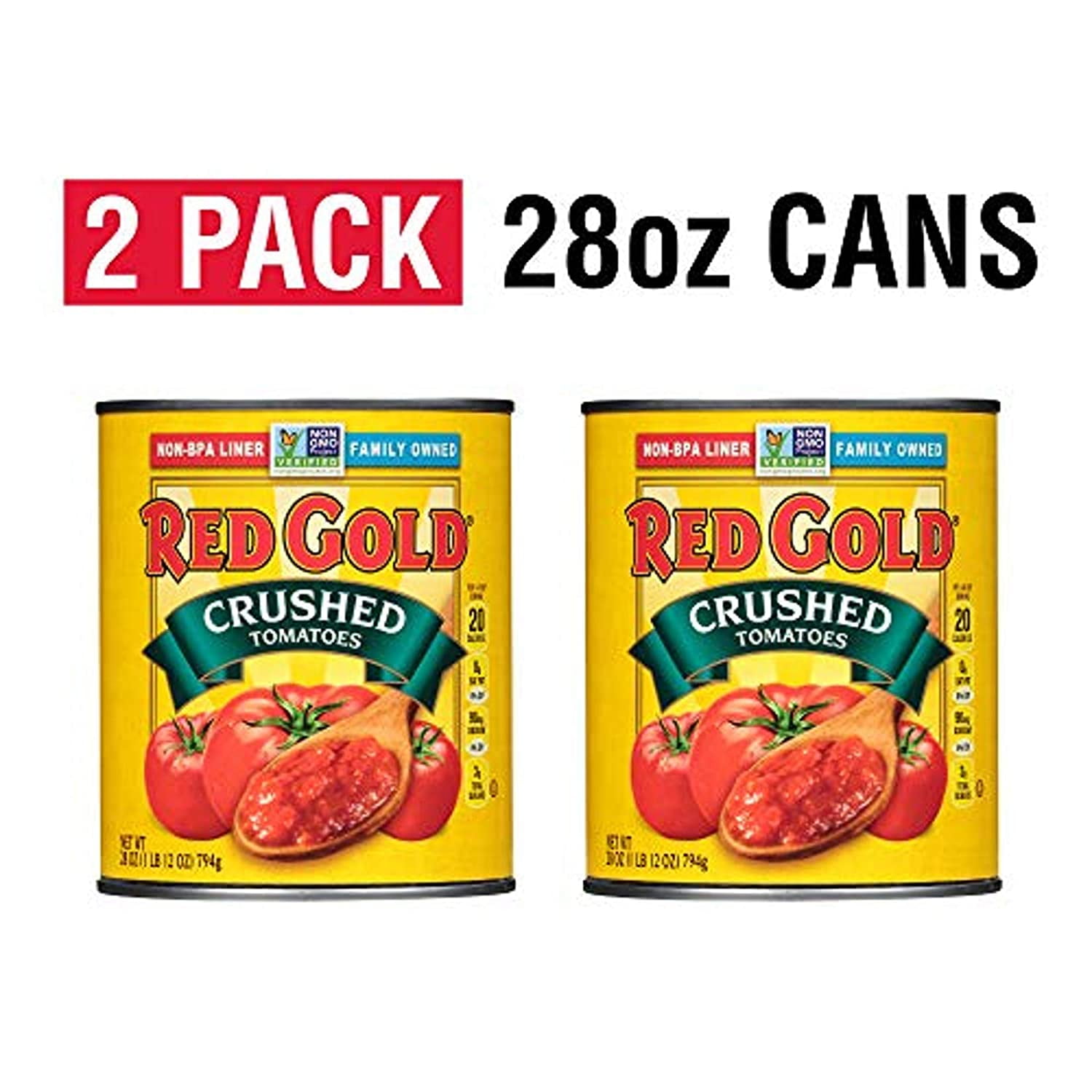 Red Gold Crushed Canned Tomatoes, 28oz Cans (Pack of 2)…